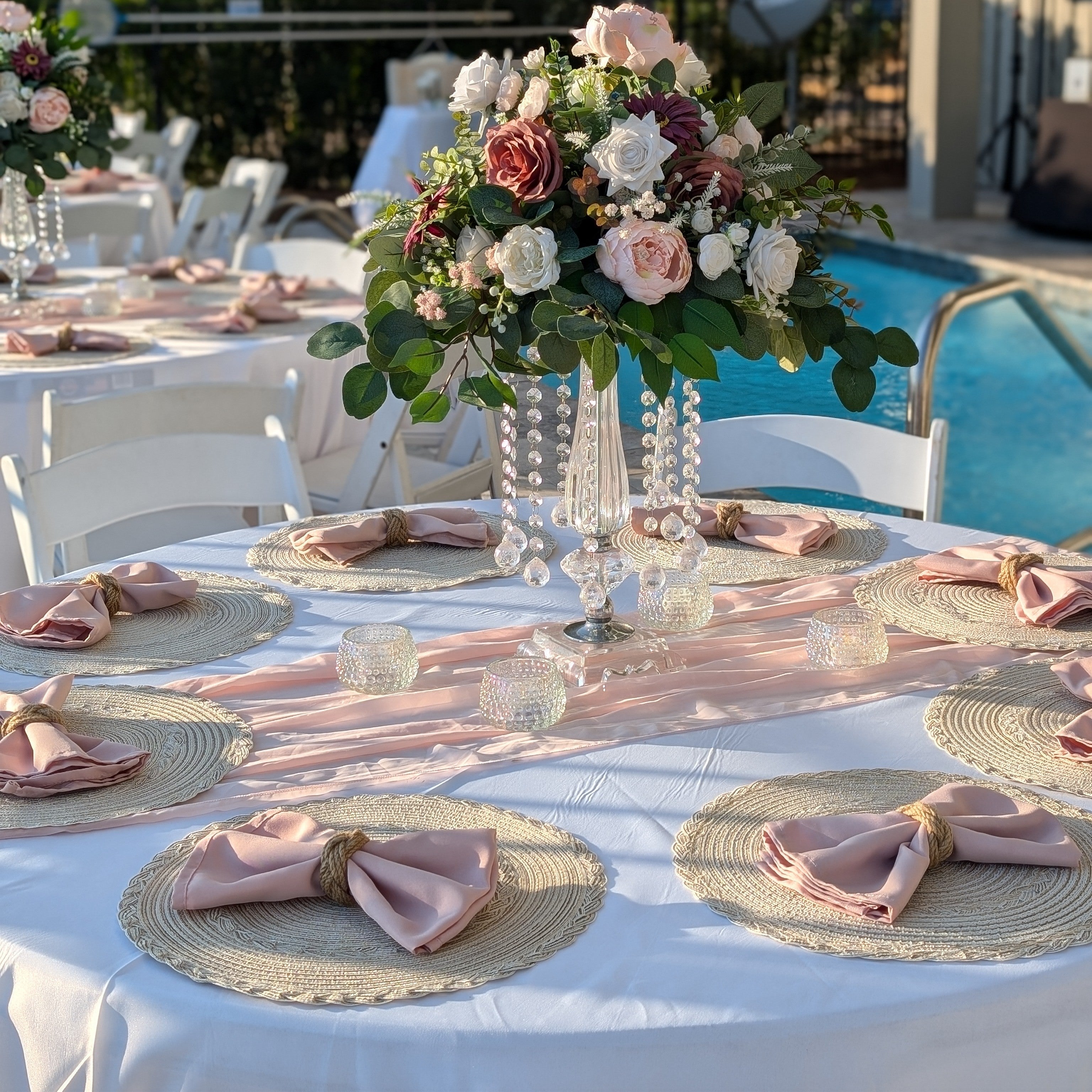 woven mocha placemat rental in panama city beach wedding party