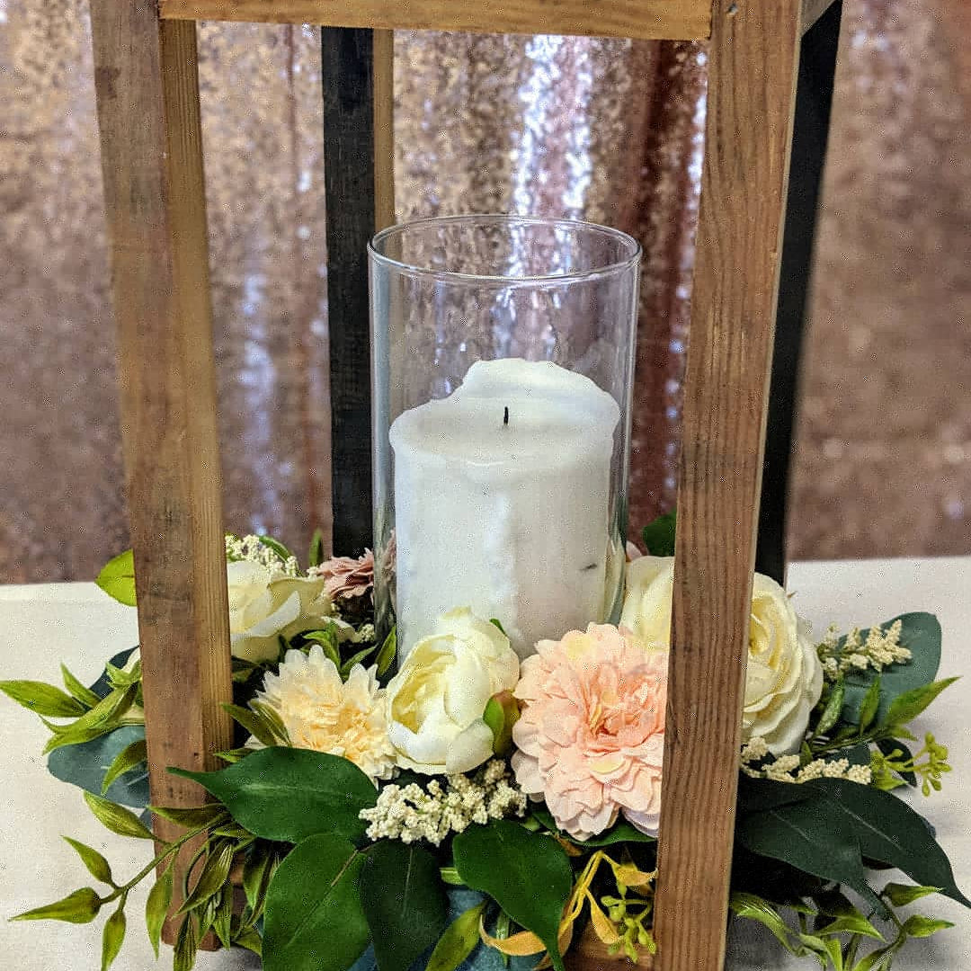 Wooden Frame Lantern Rental - The Wedding Shop
