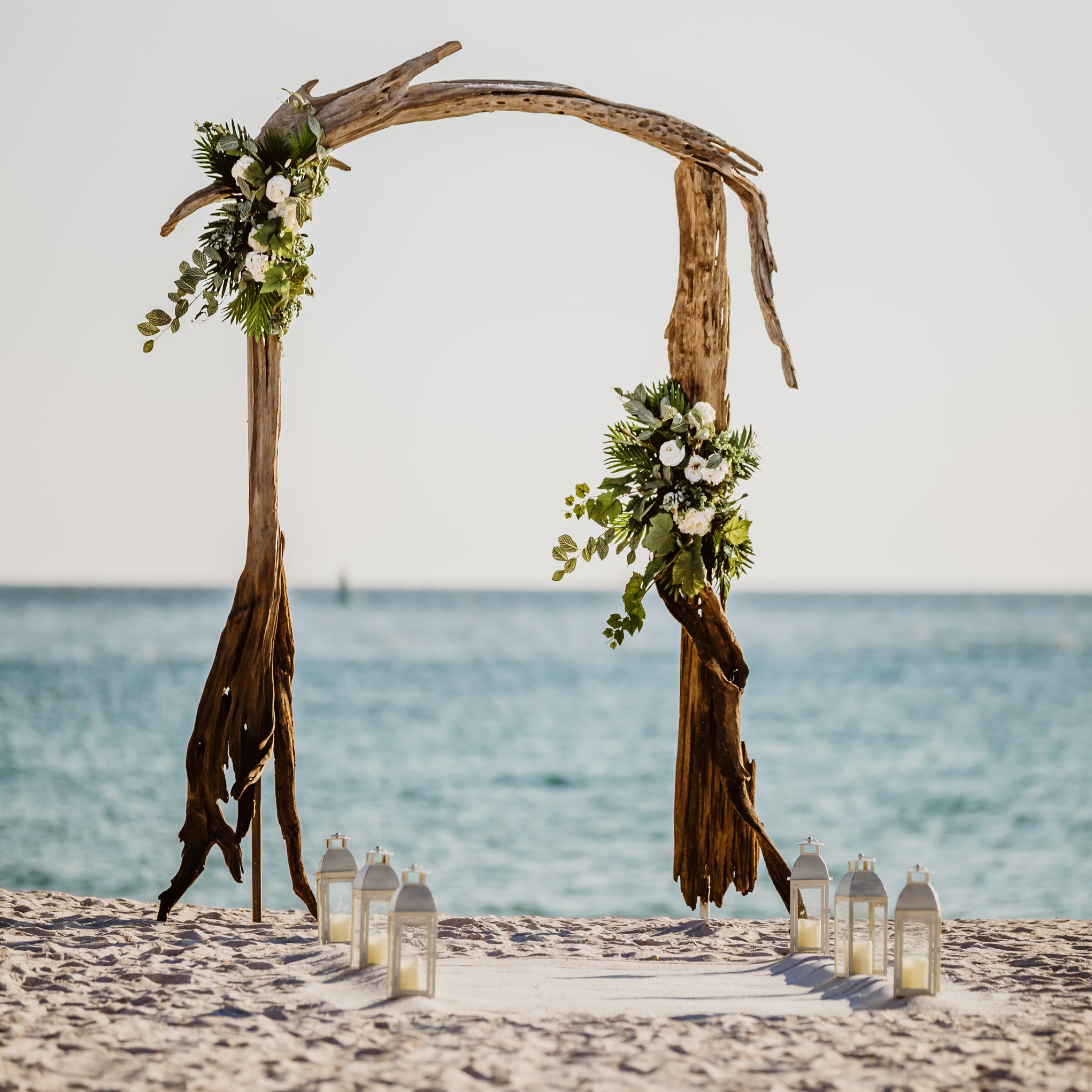 Driftwood Wedding Arbor arch beach wedding rental in panama city beach florida