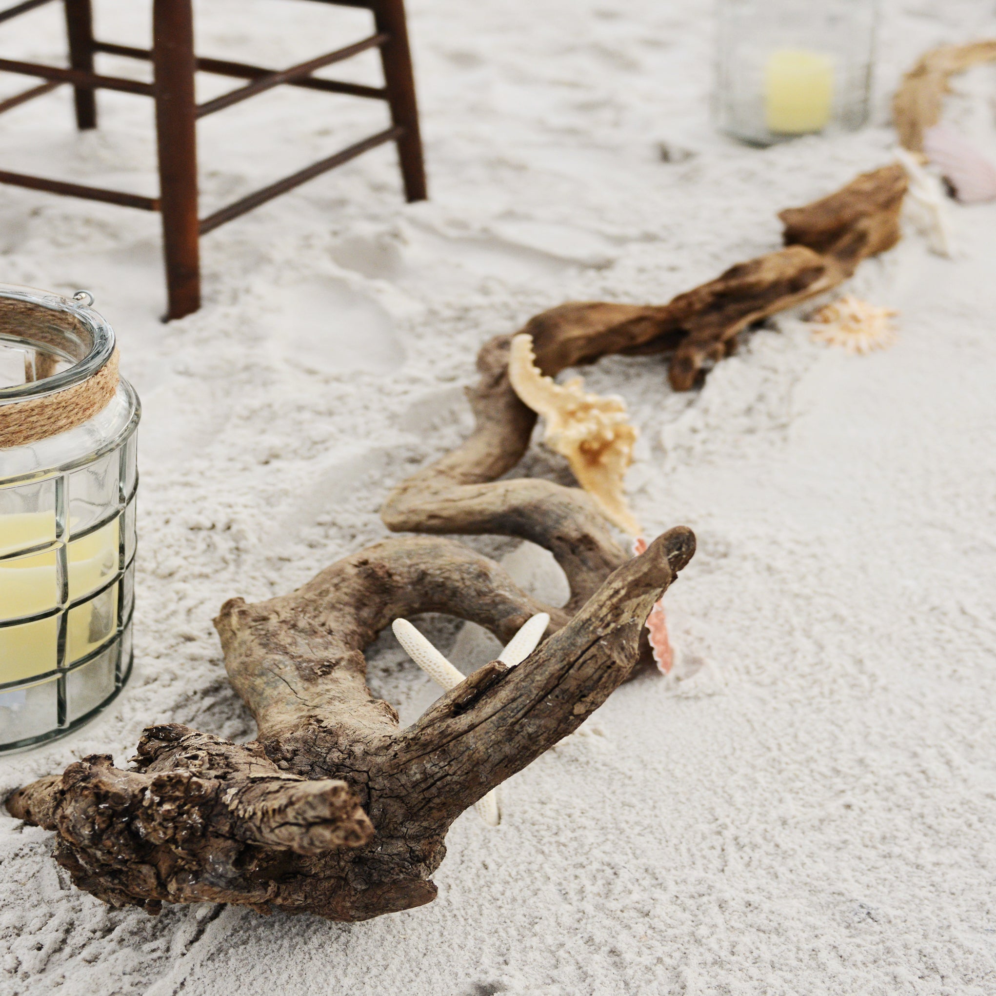 Driftwood Wedding Aisle Markers - The Wedding Shop