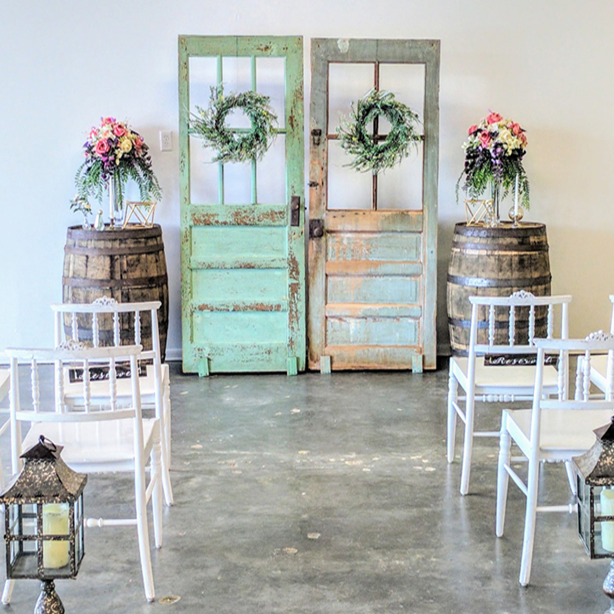 Rustic Vintage Door Backdrop - The Wedding Shop