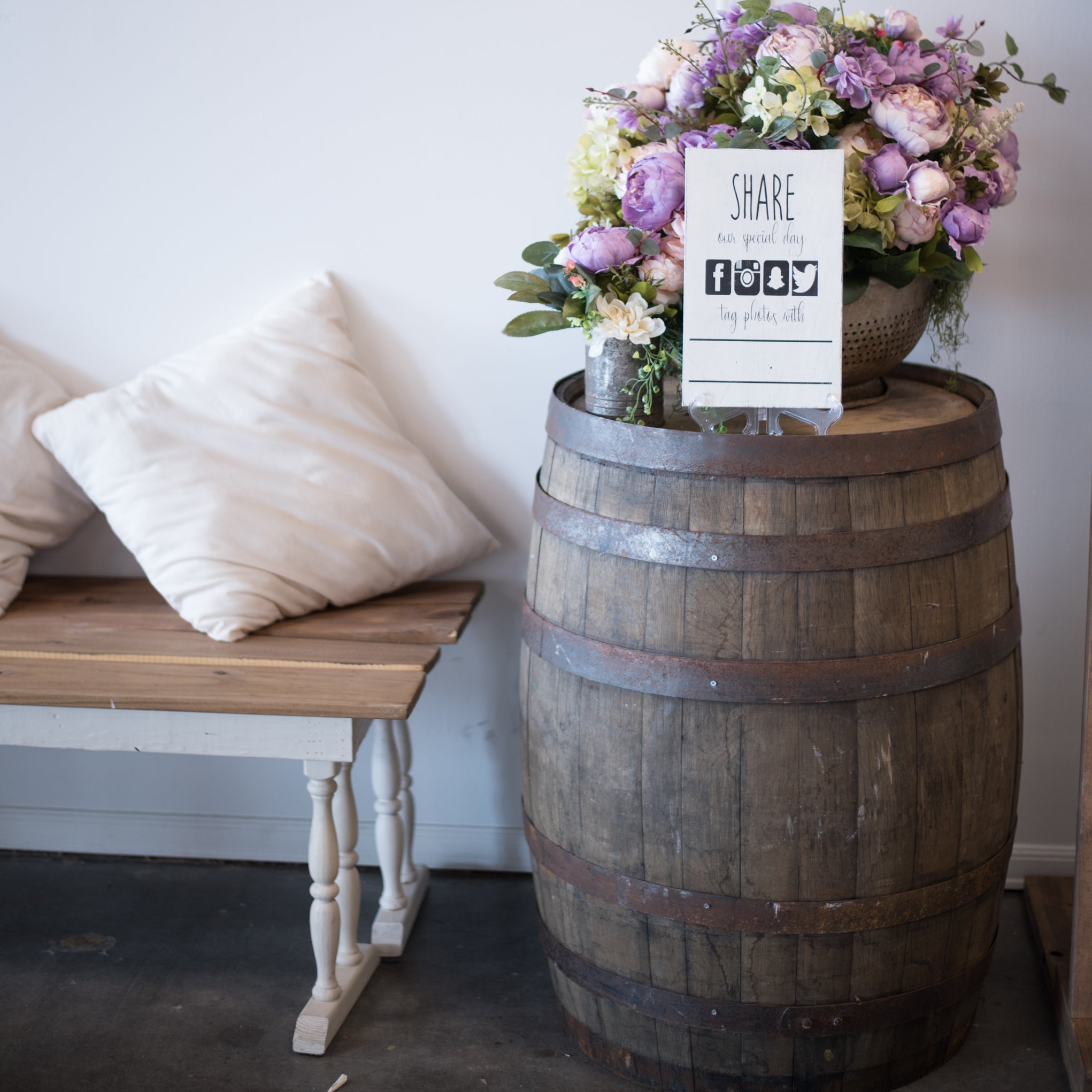 Whiskey or Wine Barrel Event Decor Rental - The Wedding Shop