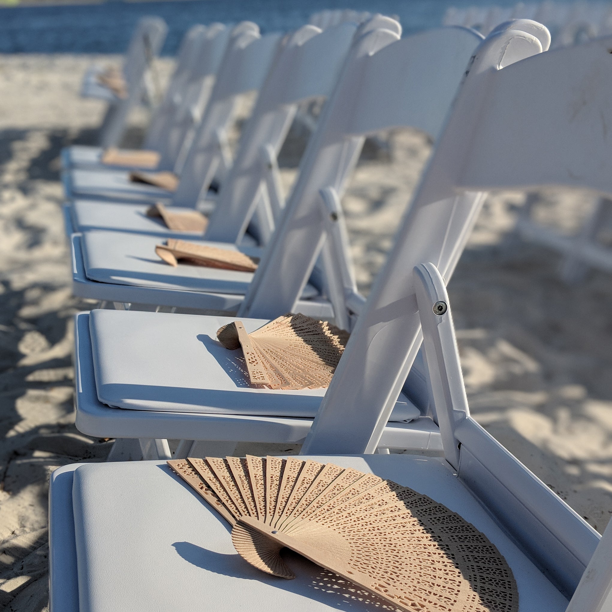Padded White Folding Wedding Chair - The Wedding Shop
