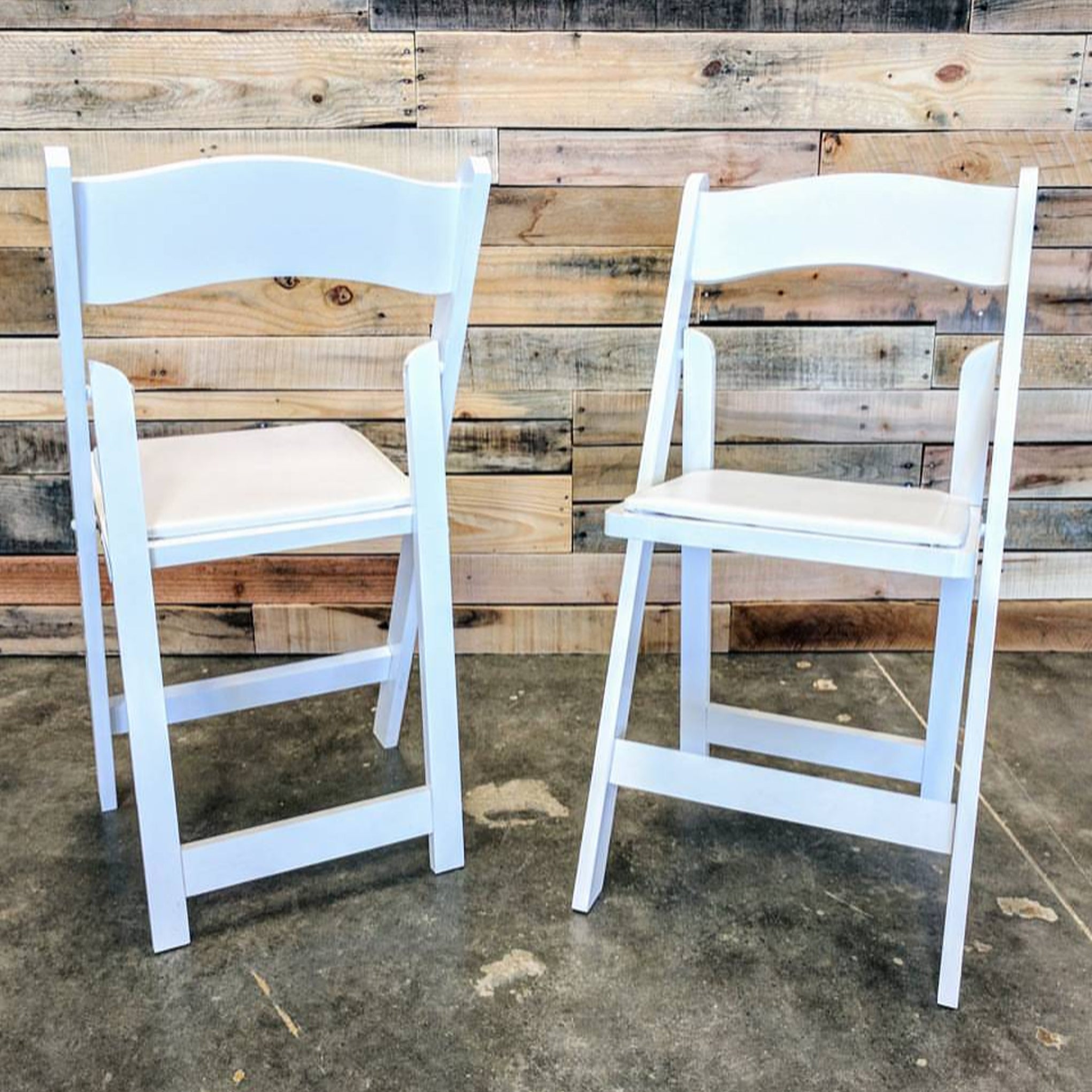 Padded White Folding Wedding Chair - The Wedding Shop