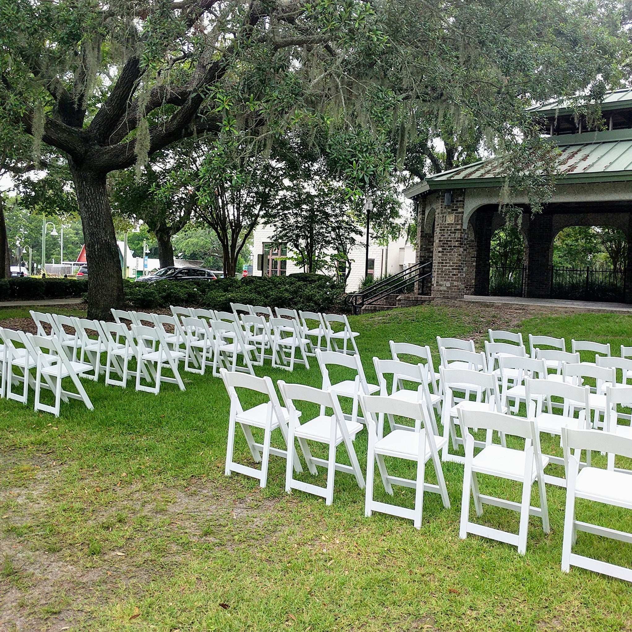 Padded White Folding Wedding Chair - The Wedding Shop