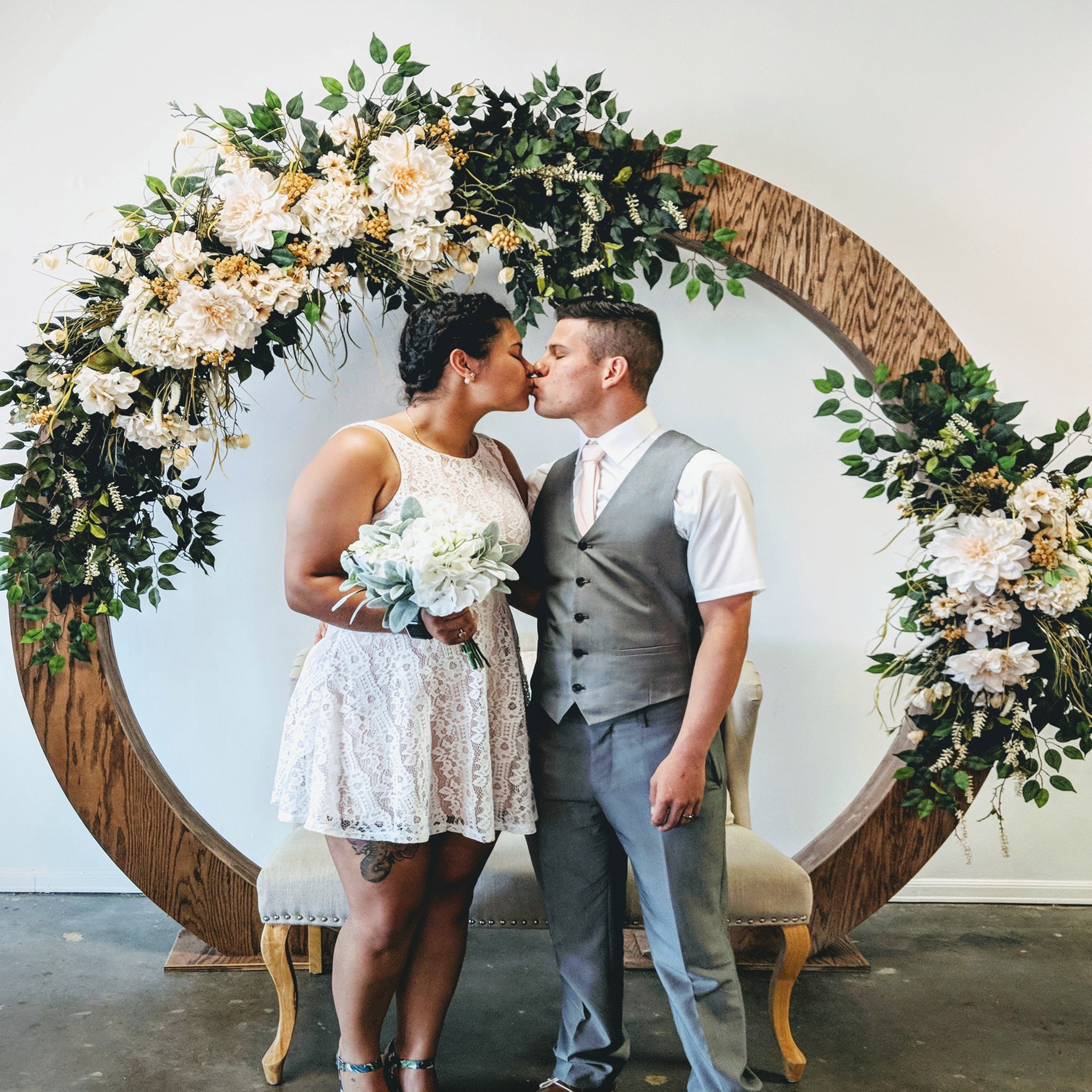 wood circle moon gate wedding arch arbor beach wedding rental in panama city beach