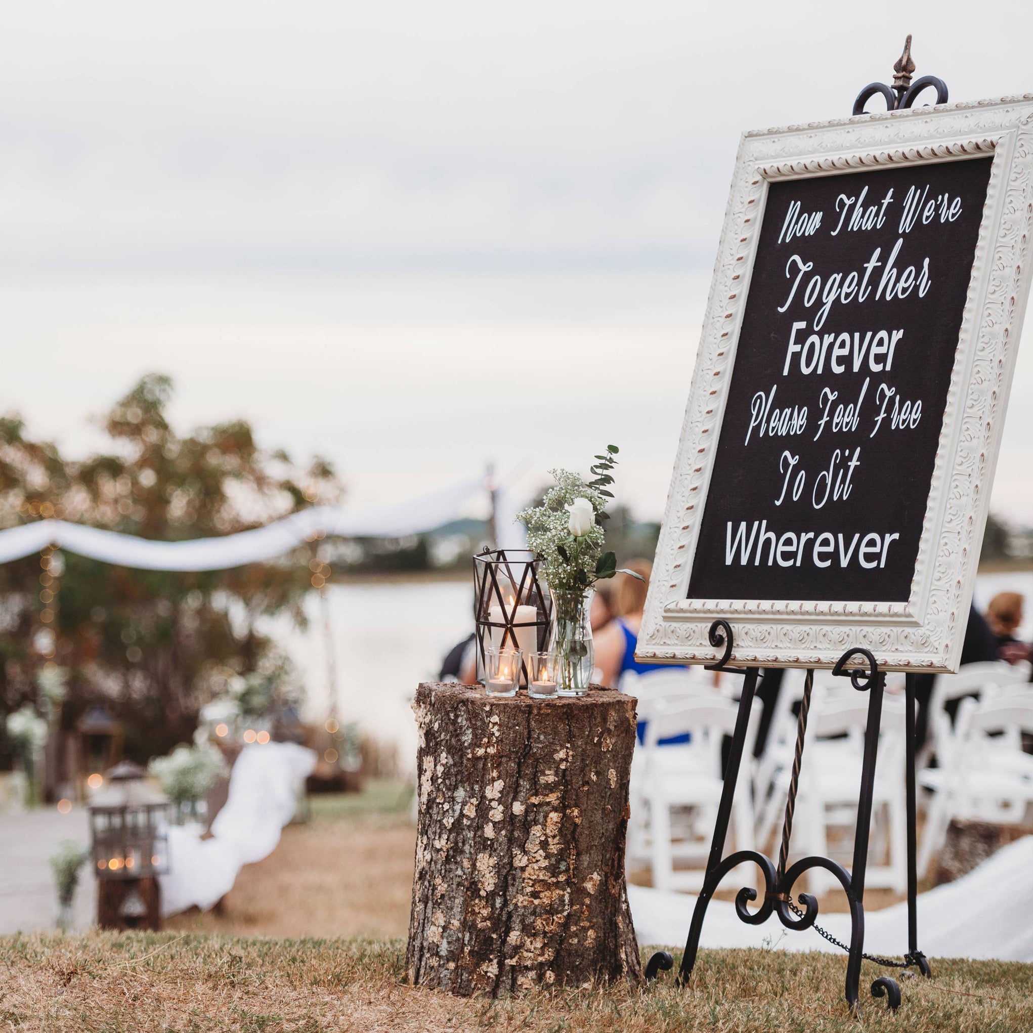 Woodland Log Stump Aisle Markers - The Wedding Shop