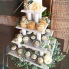 Cupcake and Dessert 4-tier white square rental in Panama City Beach 