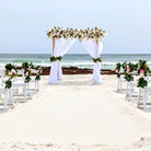 4 post bamboo beach wedding arbor arch rental in Panama City Beach FL