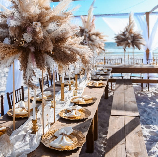 farmhouse table rental in panama city beach florida for weddings parties and events