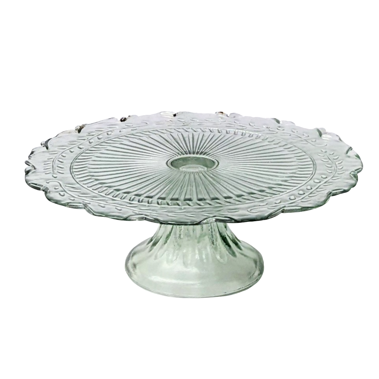 Emerald Leaf Glass Cake Stand Rental in Panama City Beach