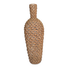 Tall natural wicker woven urn style vase for wedding party or event display flowers or elevate decor 