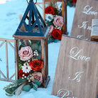 Bella lantern aisle marker with floral spill rental