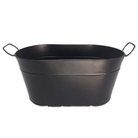 black oval metal pail wash tub with handles beverage tub decor