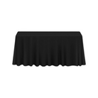 Tablecloth polyester black rectangle  commercial grade wedding party event rental panama city beach