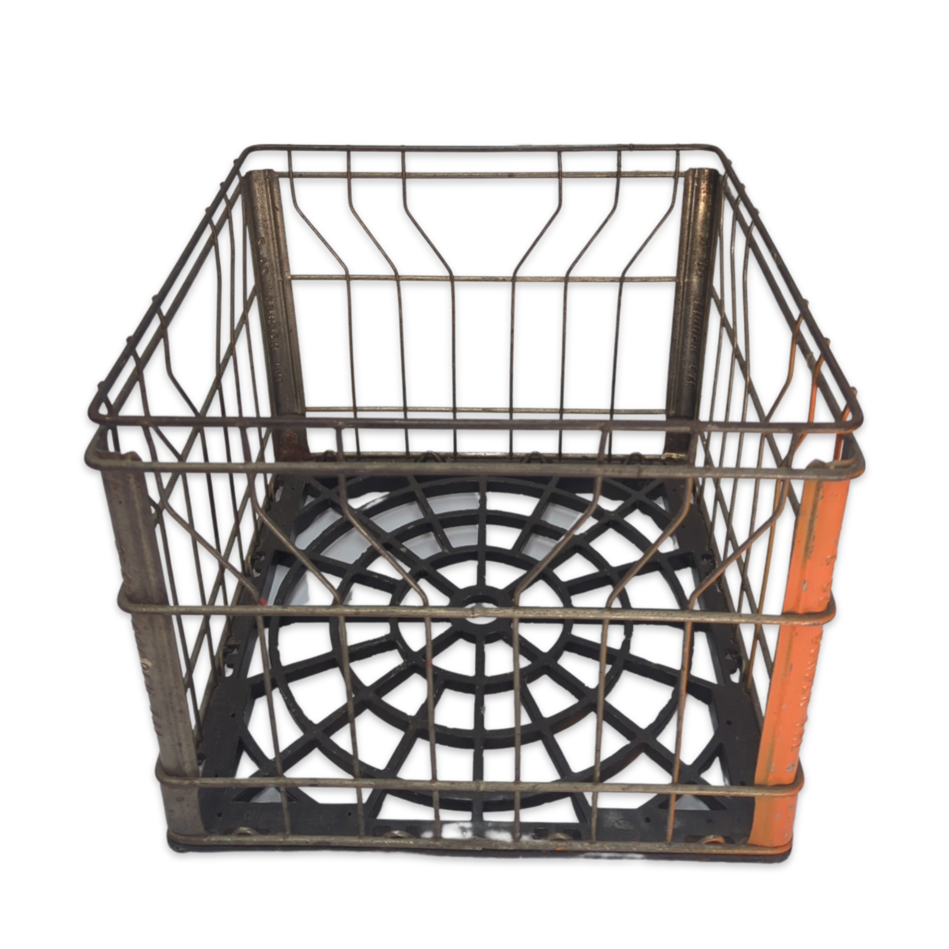 vintage iron milk crate for wedding or special event flower display or crate