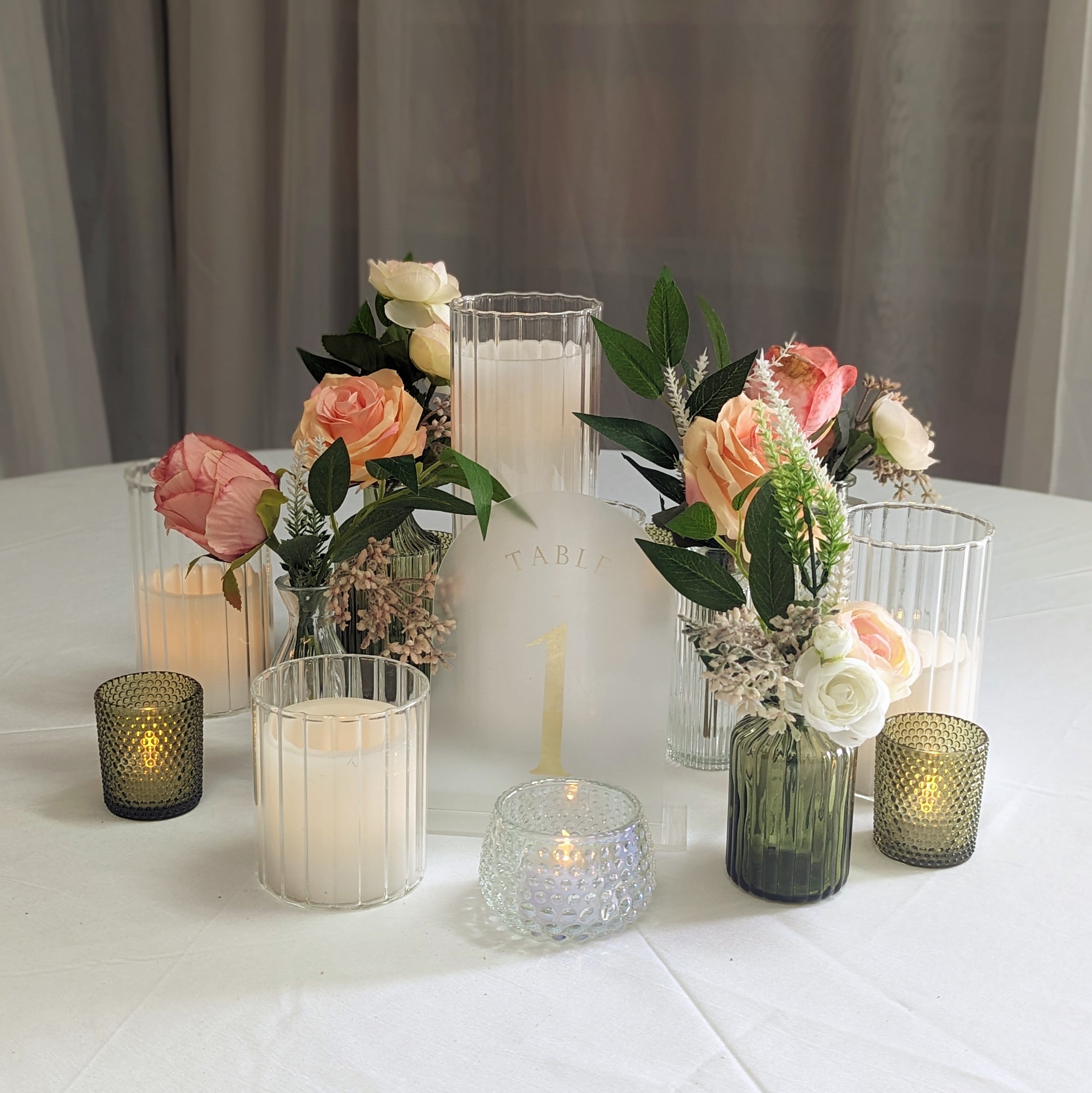 lux budvase and candle centerpiece rental in panama city beach florida