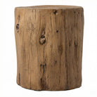 Wooden stool with natural finish on a white background