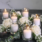 clear glass votive candle holder rental in panama city beach