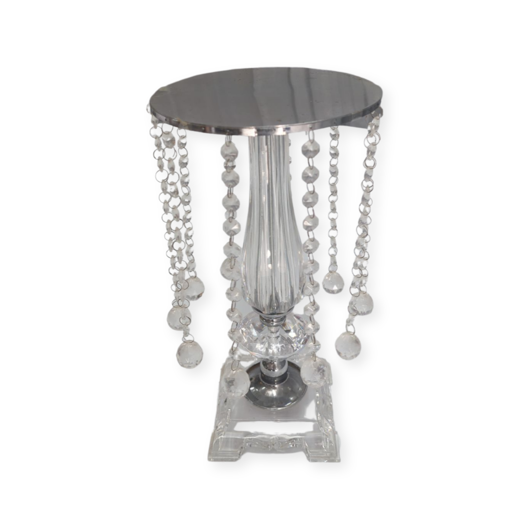 acrylic crystal teardrop centerpiece rental in panama city beach 
