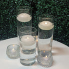 cylinder vase cluster with led floating candles rental in panama city beach centerpiece aisle marker
