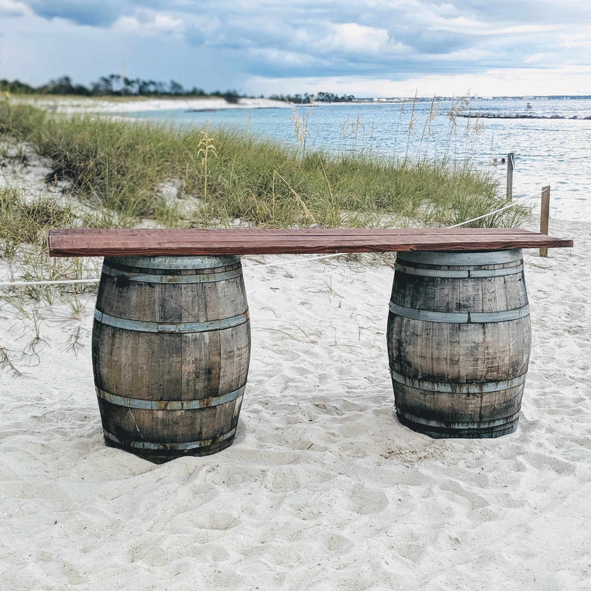 whiskey barrel table rental in panama city beach 30a chipley