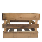 Wooden crate for decor or flowers at wedding party or special event featuring natural honey wood 