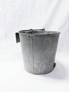 galvanized barn bucket with handle and hook on side to hang from ladder great for wedding party or vintage decor