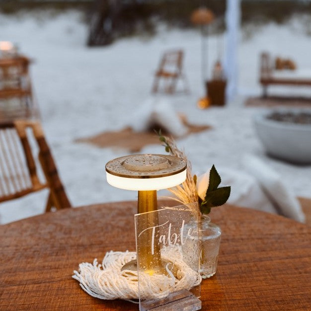 Gold Tabletop Touch Lamp Rental in Panama City Beach