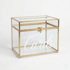 acrylic gold trimmed card box rental