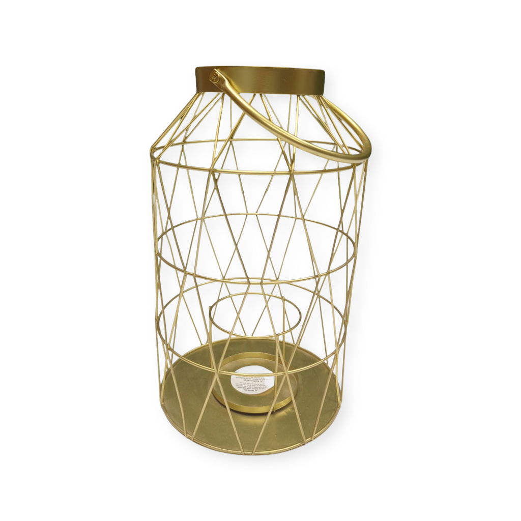 Gold Geo Frame Lantern with Handle - The Wedding Shop