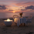 beach bonfire date night with catering in panama city beach, florida