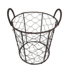 small metal chicken wire basket with handles for wedding event or party