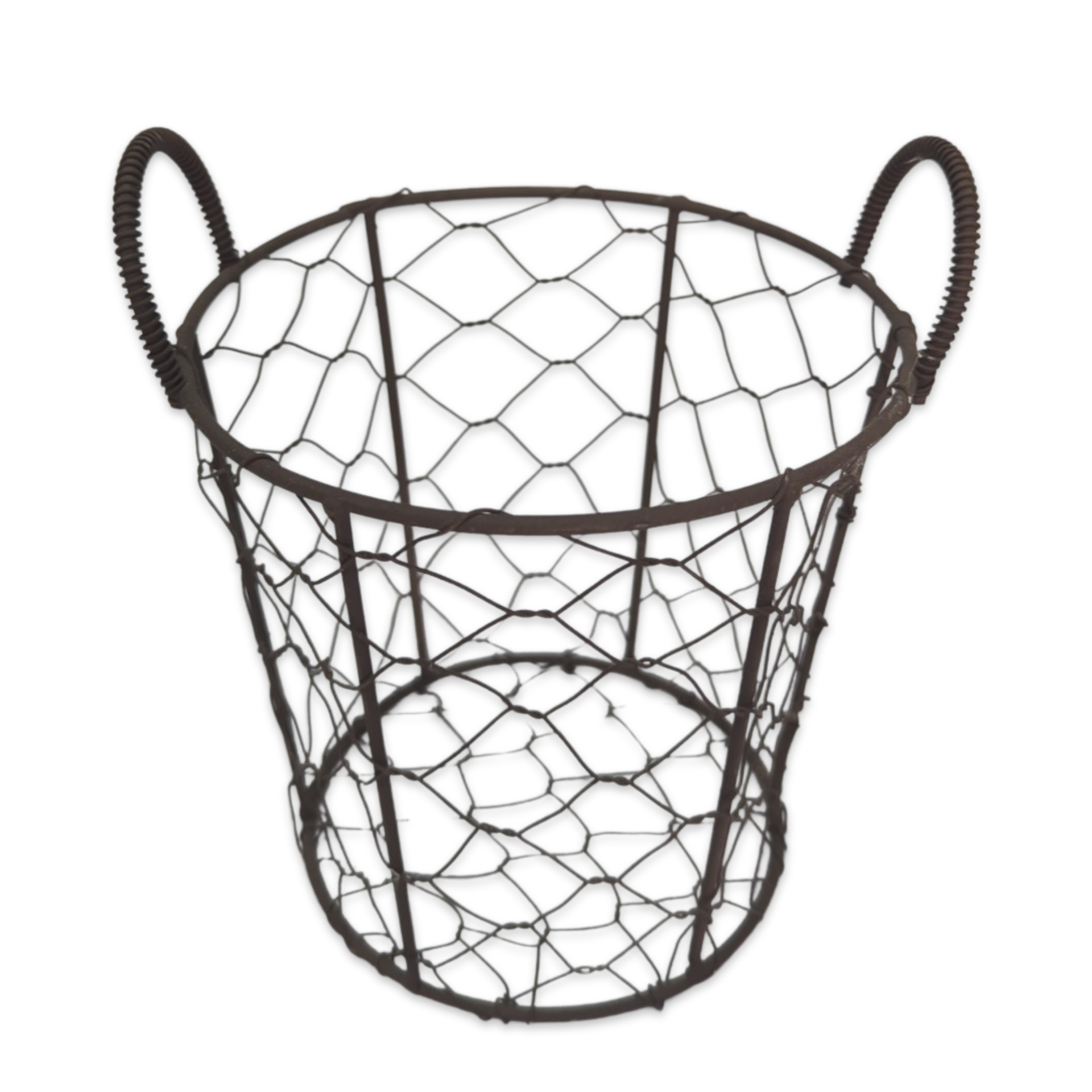 small metal chicken wire basket with handles for wedding event or party