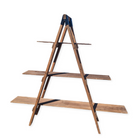 Wooden bookshelf rental with three shelves on a white background