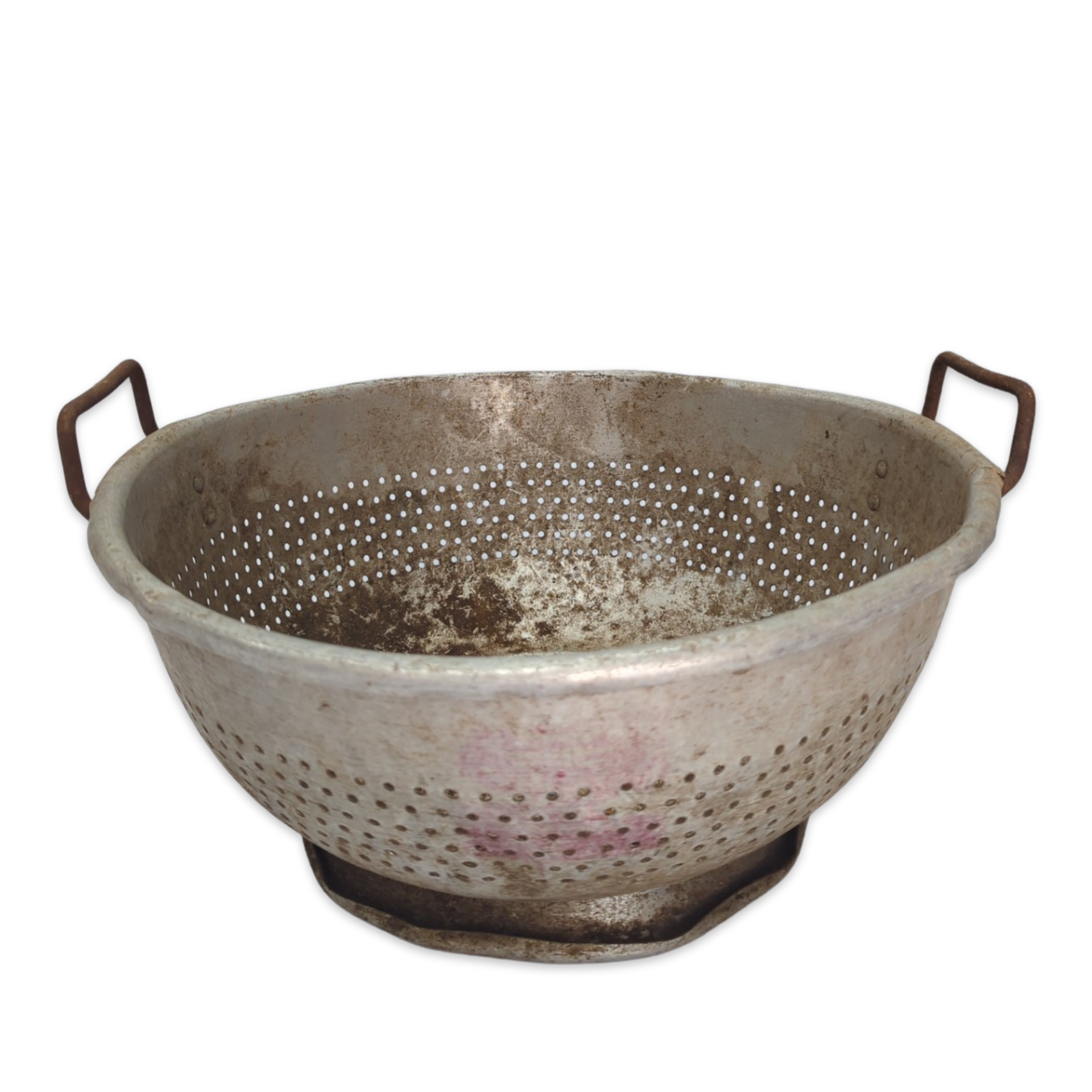 large vintage galvanized strainer for flowers or vintage decor display at wedding event or party 