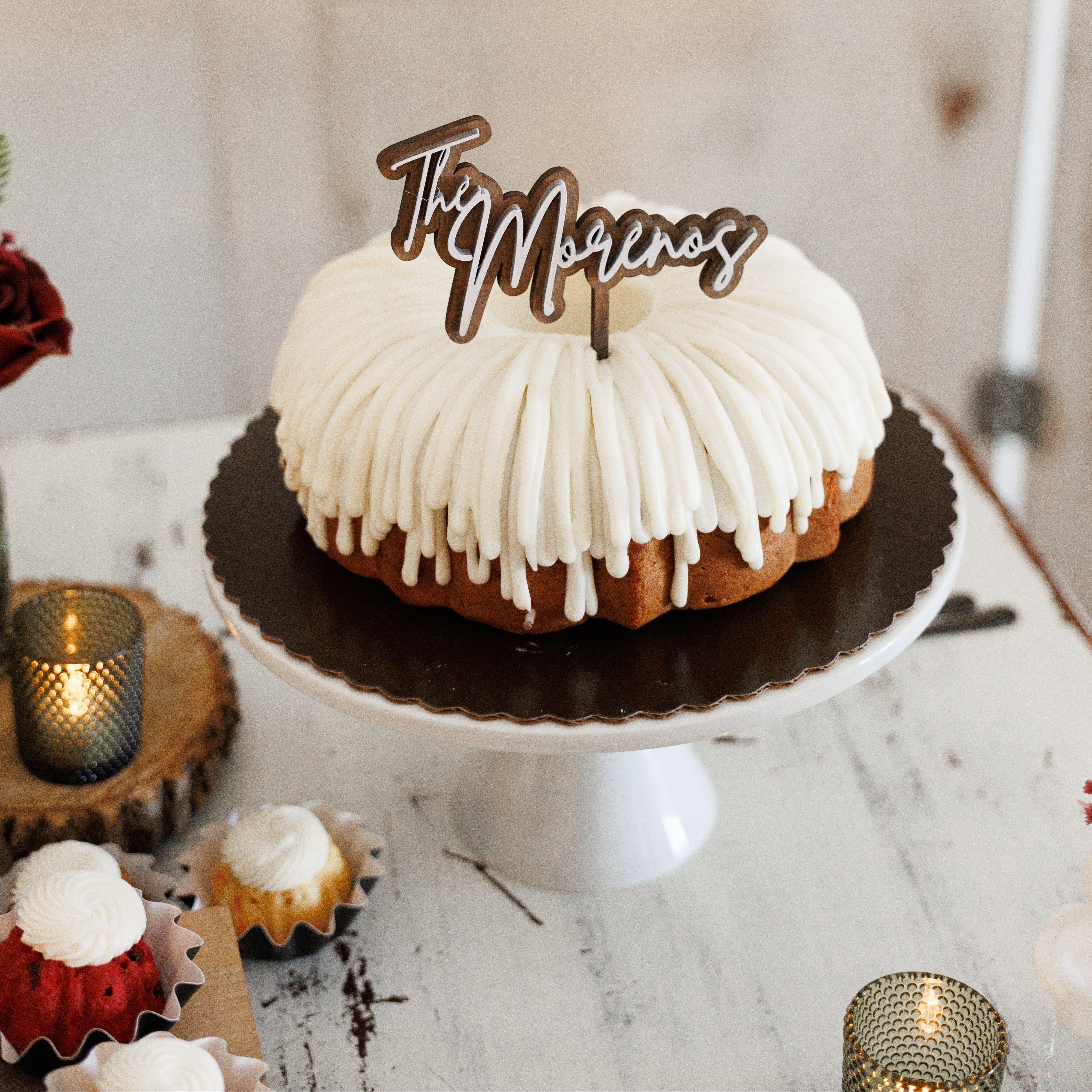 Lily's Porcelain Modern White Cake Stand Rental in Panama City Beach 