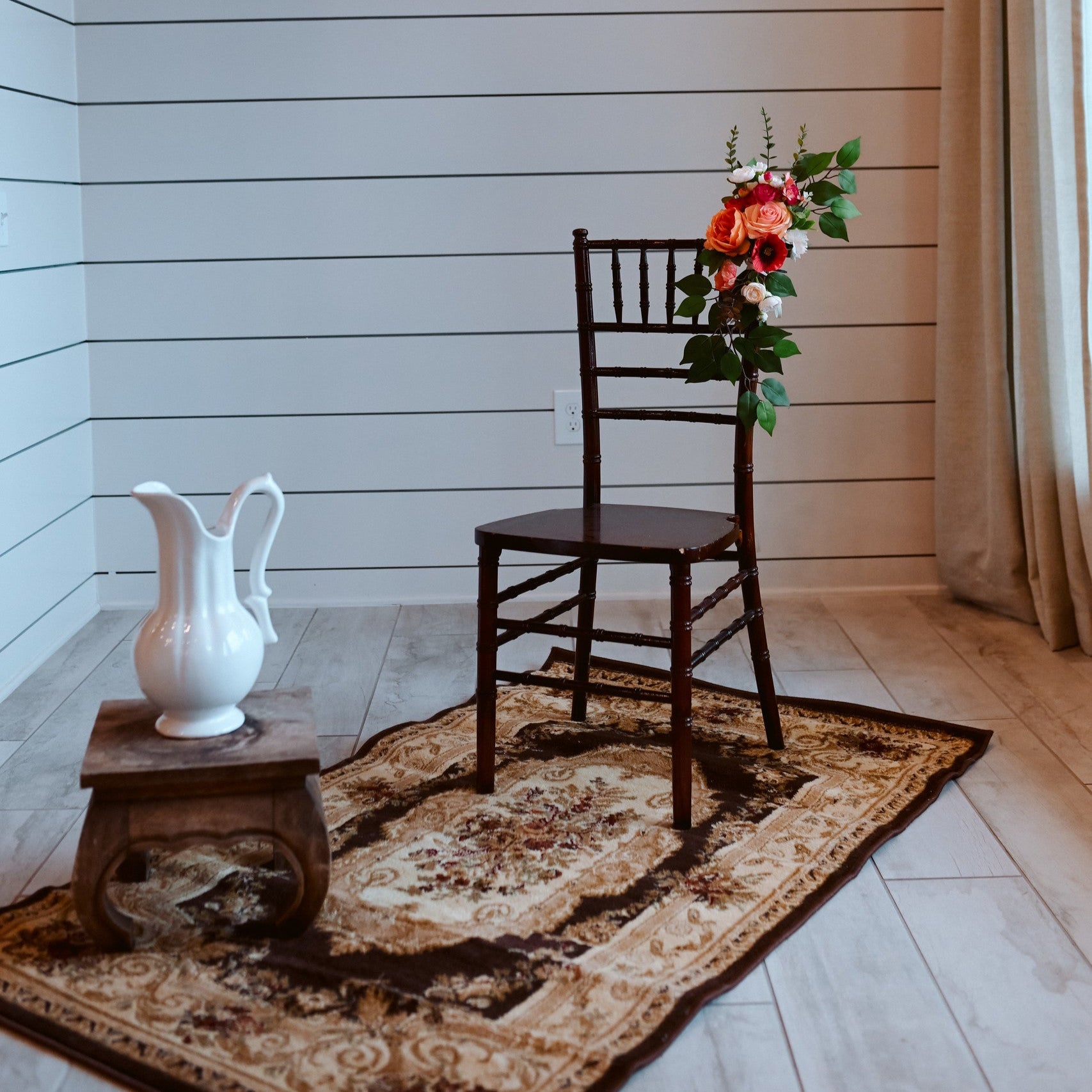 Mahogany chiavari chair rental for foot washing ceremony during a wedding in panama city florida