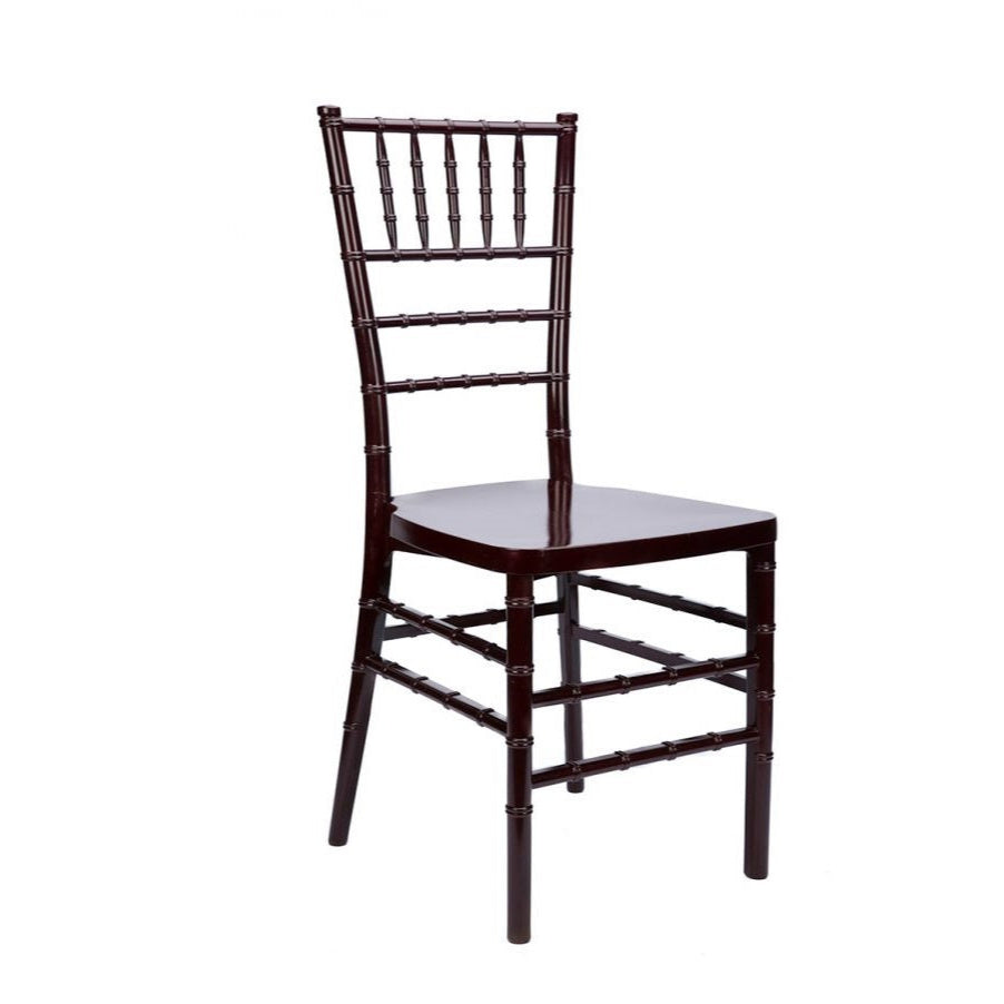 Mahogany chiavari chair rental in panama city beach florida stock photo