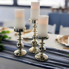 Mercury glass bubble pillar candle holder rental in panama city beach