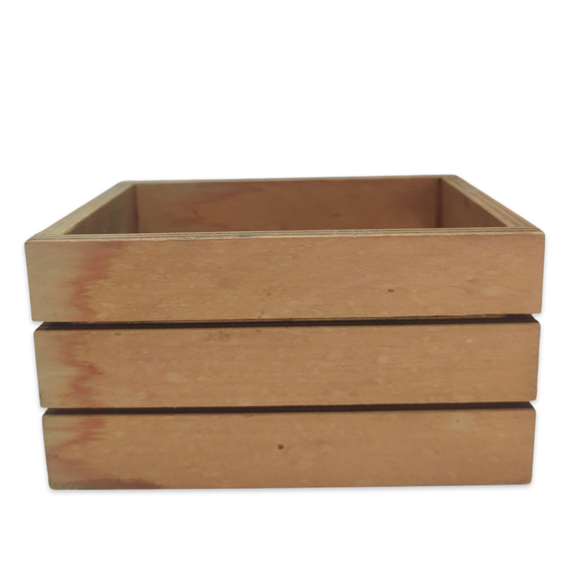 solid mini art supply crate honey wood 