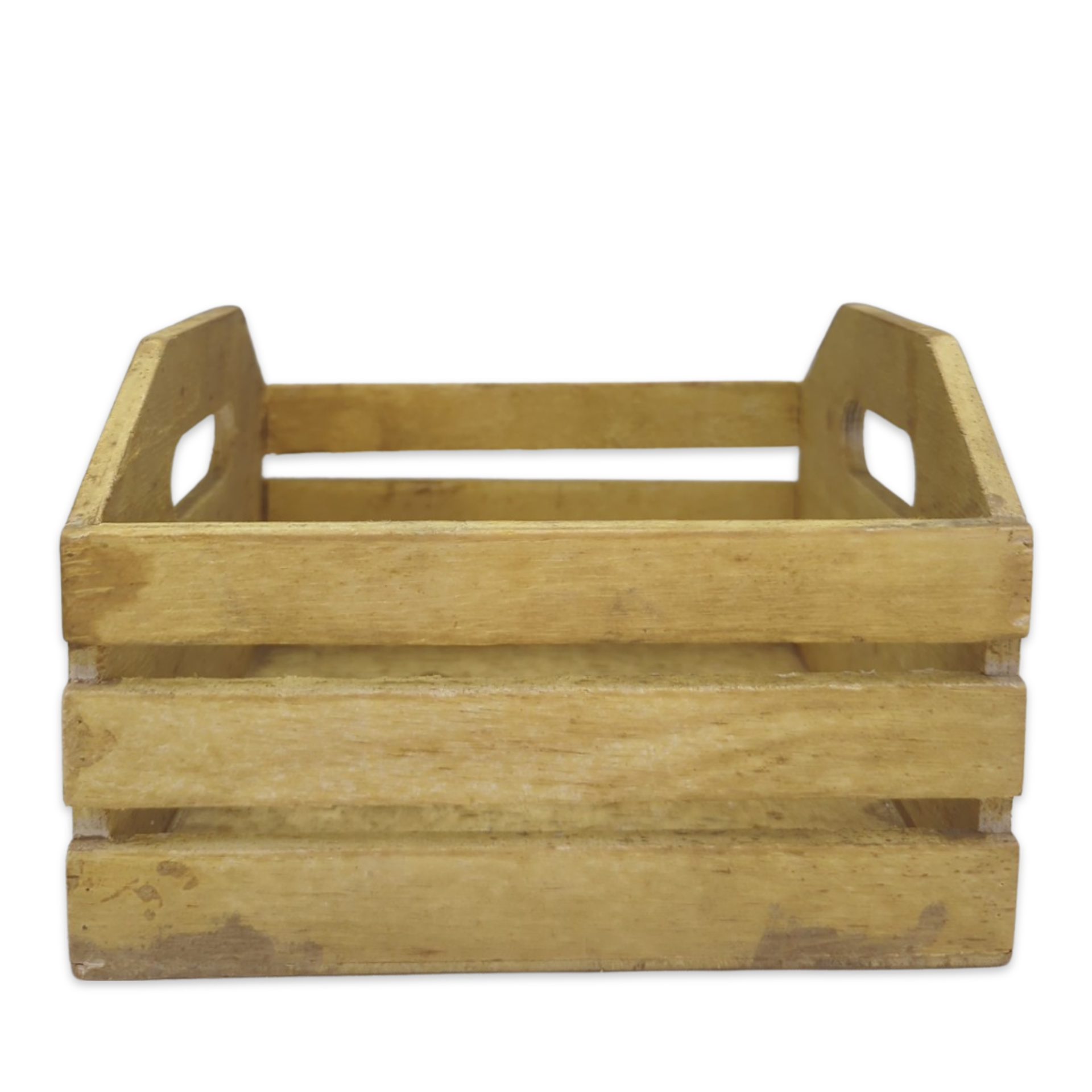 mini birch farmhouse crate made of natural wood with handles for wedding decor event or party