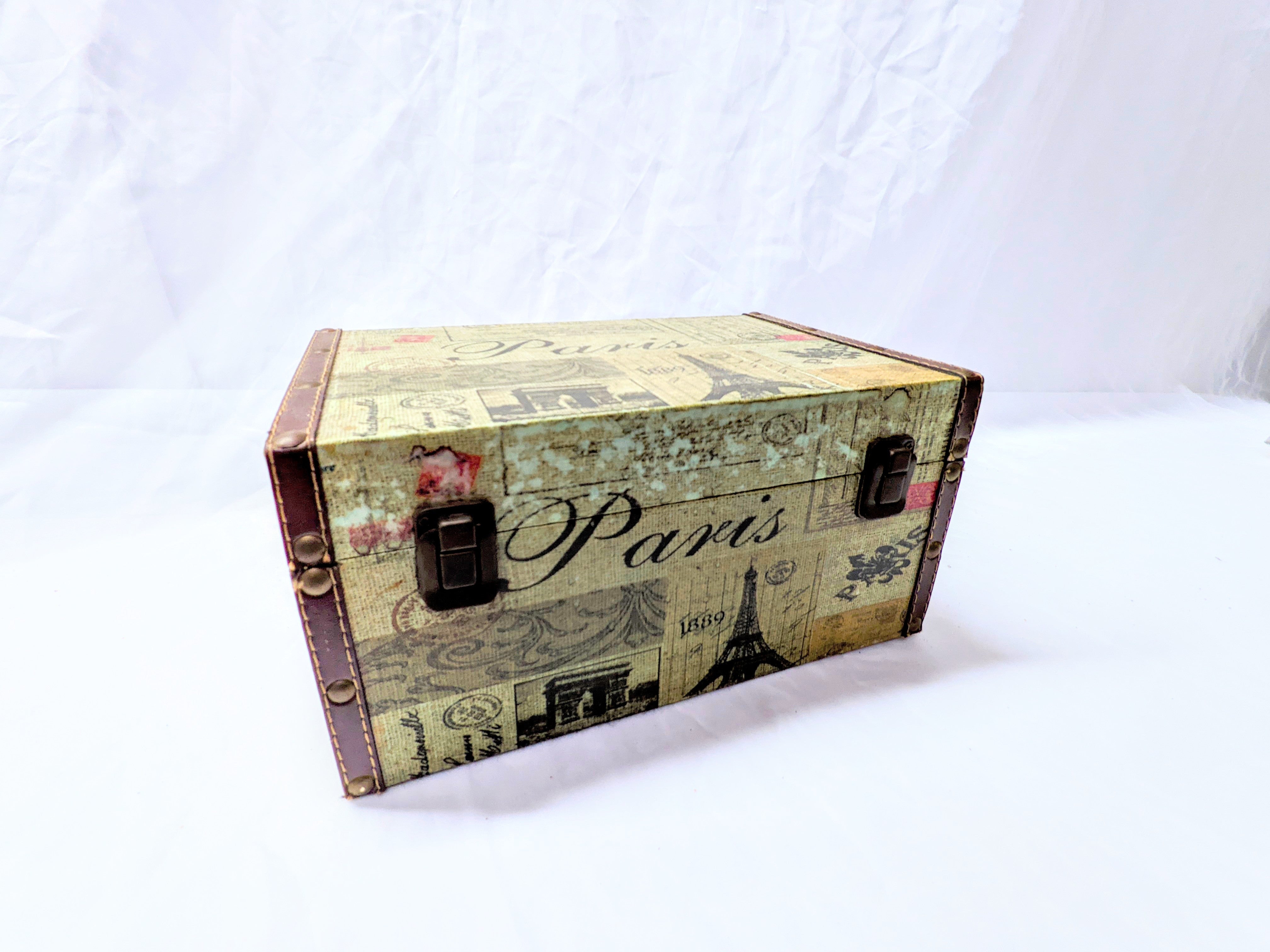 Vintage Paris suitcase outlet