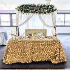 champagne taffeta petal tablecloth rental panama city beach wedding party event