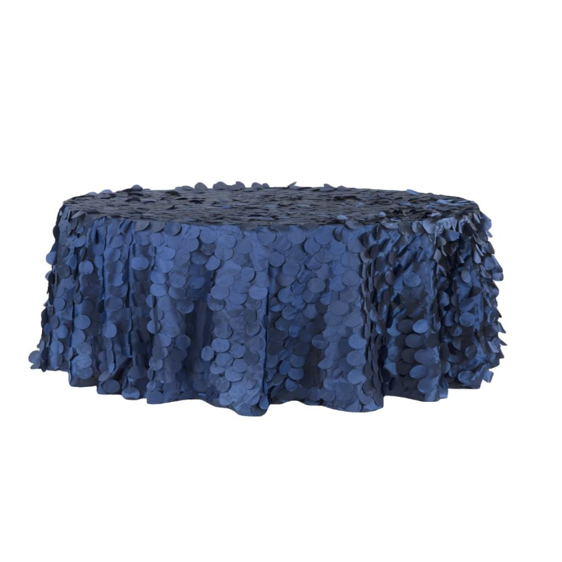 navy taffeta petal tablecloth rental panama city beach wedding party event