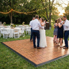 Wood dance floor for backyard wedding in Panama City Beach.