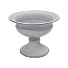 white compote vase centerpiece rental in panama city beach elegant classic 
