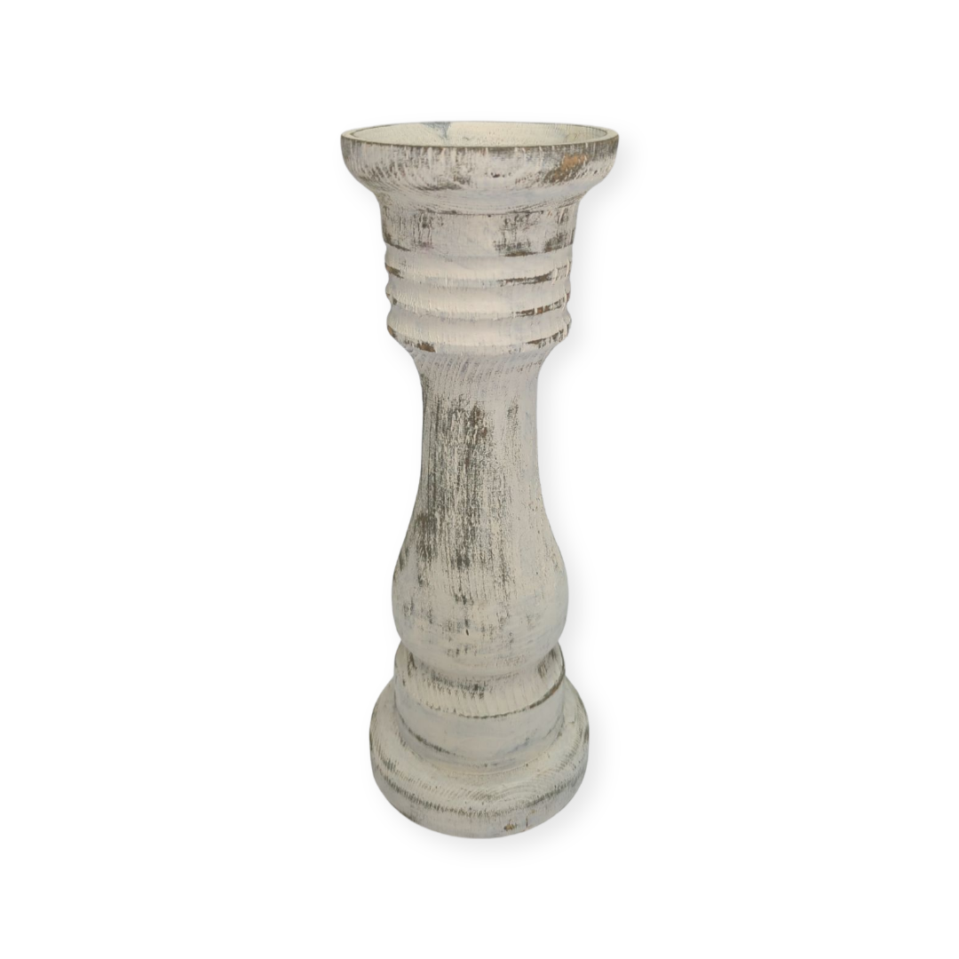 rustic white farmhouse pillar candle holder in panama city beach