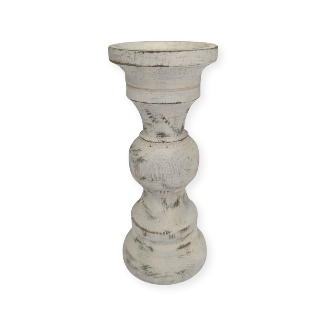 rustic white farmhouse pillar candle holder in panama city beach