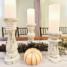 rustic white farmhouse pillar candle holder in panama city beach